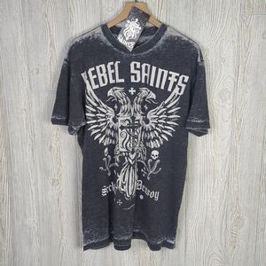 Brand New Rebel Saints Men’s 2XL XXL Short Sleeve Eagle T-Shirt USA